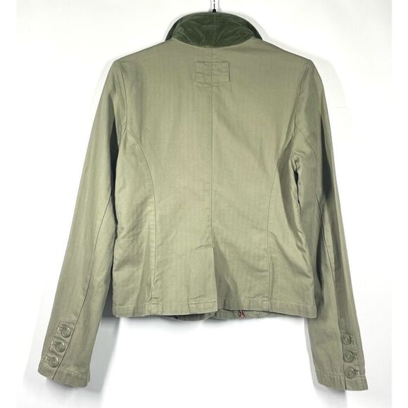 American Eagle Light Green Cotton Blazer Collared Jacket Women Size M - Picture 2 of 8